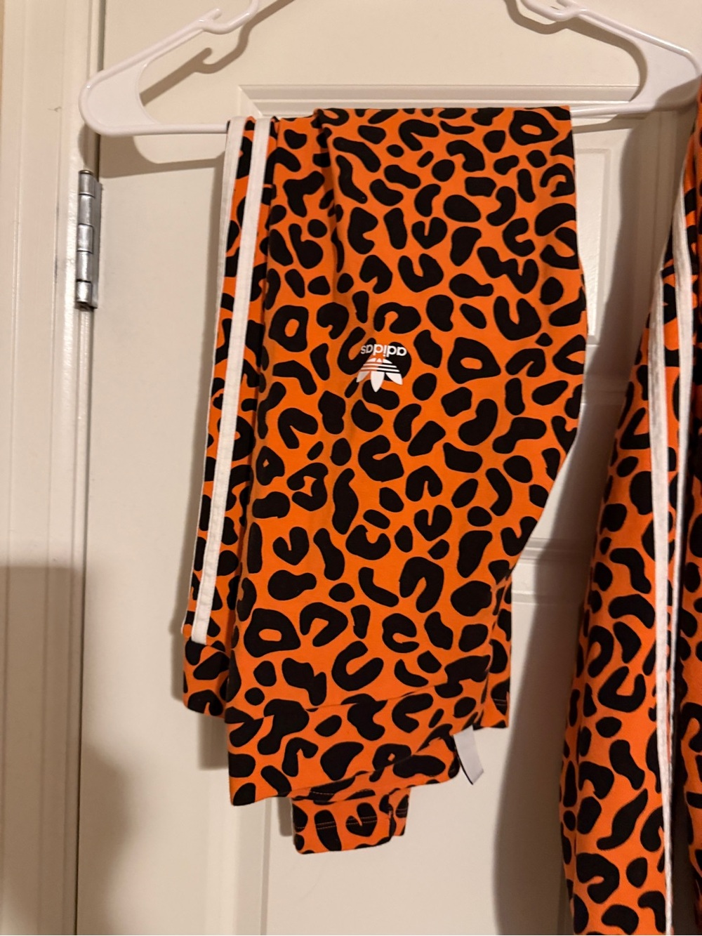 adidas RICH MNISI Orange and Black Leopard Print Tights